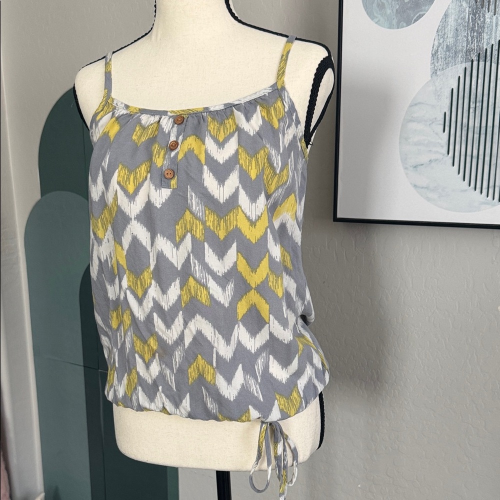 Kirra Gray and Yellow Chevron Camisole